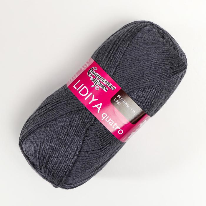 

Пряжа Lidiya quatro (Лидия кватро) 50% шерсть, 50% акрил 400м/100гр (951 графит)