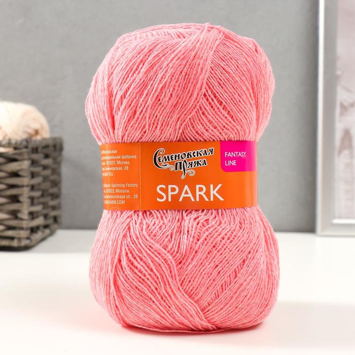Пряжа Spark (Спарк) 45% шерсть, 48% акрил, 7% метанит 740м/100гр (4003 розовый-радуга)