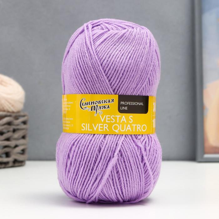 Пряжа Vesta S silver quatro 30% имп.шерсть, 70% акрил 340м/100гр (70065 сир.дали_v2)