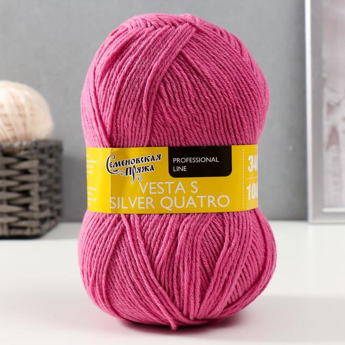 Пряжа Vesta S silver quatro 30% имп.шерсть, 70% акрил 340м/100гр (70158 флокс_v2)