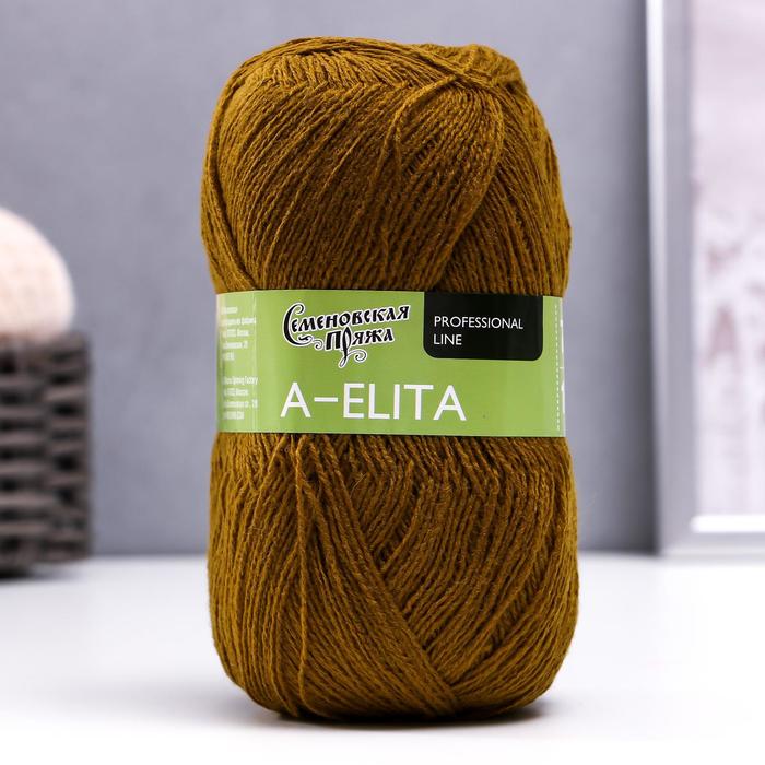 Пряжа A-elita (Аэлита) 50% шерсть, 50% акрил 781м/100гр (зел.янтарь)