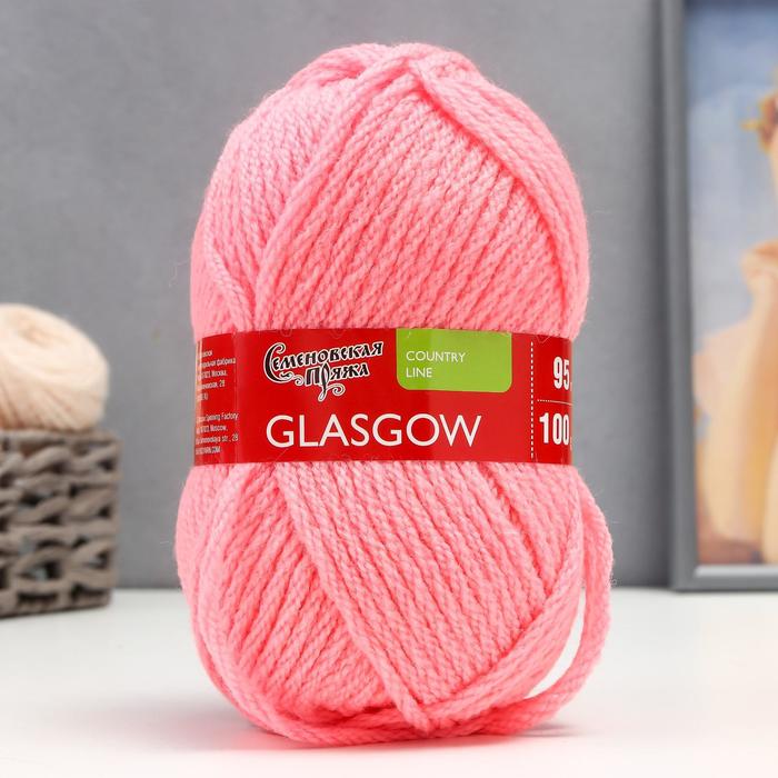 Пряжа Glasgow (Глазго) 50% шерсть англ кроссбред, 50% акрил 95м/100гр (ярк.роз.)