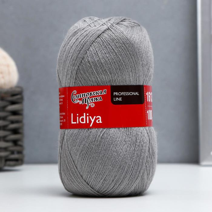 Пряжа Lidiya (ЛидияПШ) 50% шерсть, 50% акрил 1613м/100гр (св.серый)