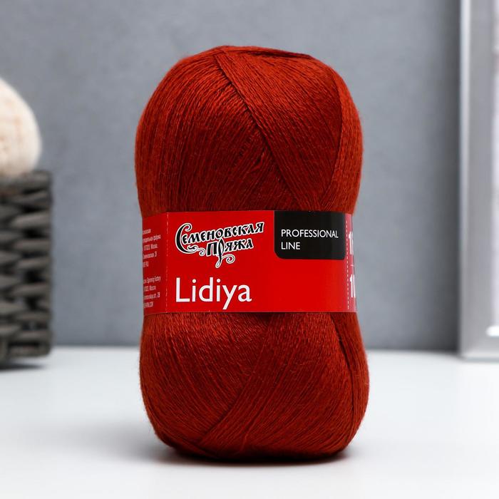 Пряжа Lidiya (ЛидияПШ) 50% шерсть, 50% акрил 1613м/100гр (терракот)
