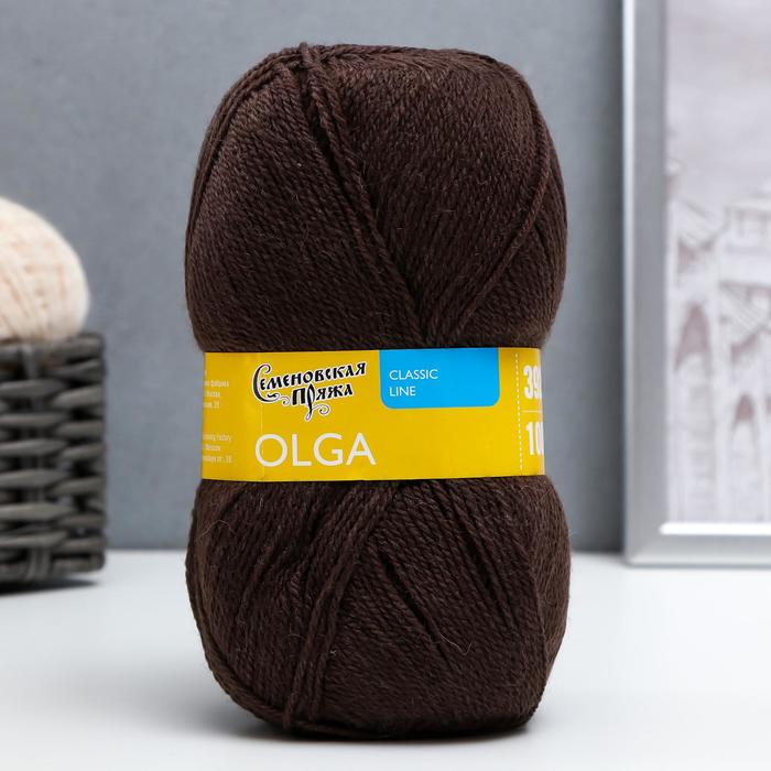 Пряжа Olga (ОльгаПШ) 50% шерсть, 50% акрил 392м/100гр (кофе_v2)