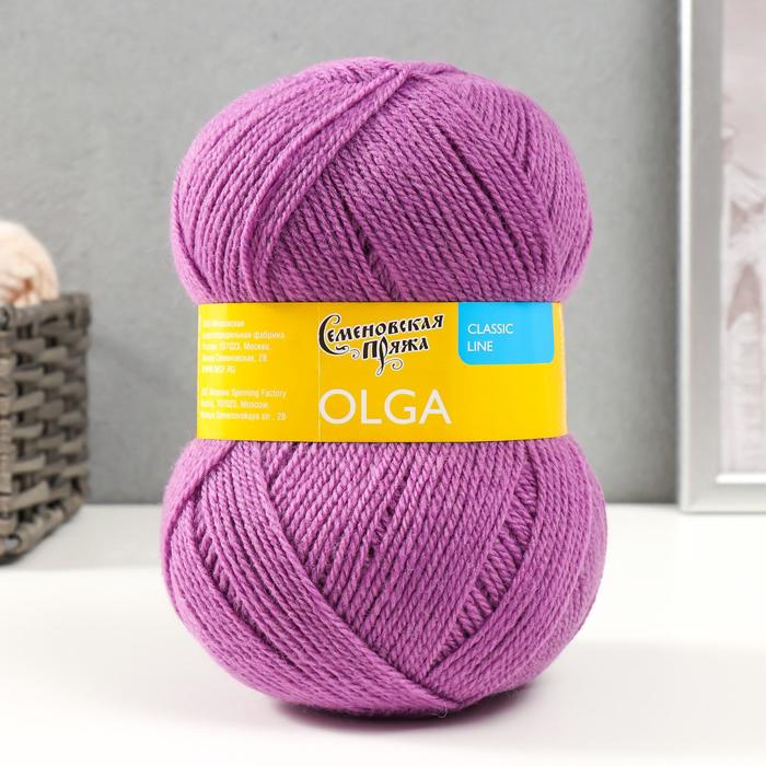 Пряжа Olga (ОльгаПШ) 50% шерсть, 50% акрил 392м/100гр (орхидея)