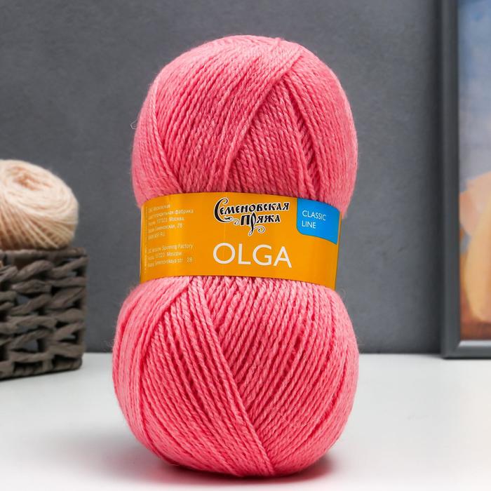 Пряжа Olga (ОльгаПШ) 50% шерсть, 50% акрил 392м/100гр (розовый)