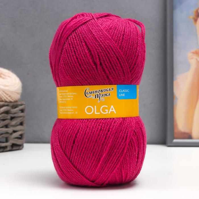 Пряжа Olga (ОльгаПШ) 50% шерсть, 50% акрил 392м/100гр (фуксия_v2)