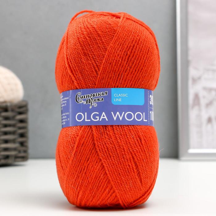Пряжа OlgaWool (ОльгаЧШ) 95% шерсть, 5% акрил 392м/100гр (морков.)