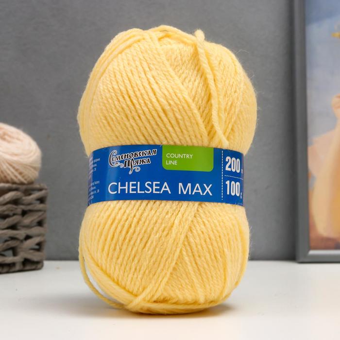 

Пряжа Chelsea MAX 50% шерсть англ.кроссбред, 50% акрил 200м/100гр (772 шампанск.)