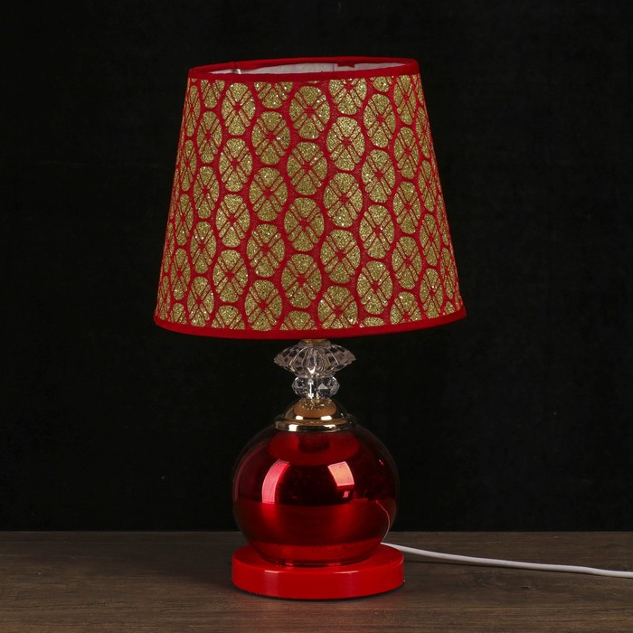 Лампа настольная "Шар звёздное небо" красная Е27 220В 32х21,5х21,5 см