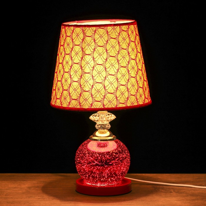 Лампа настольная "Шар звёздное небо" красная Е27 220В 32х21,5х21,5 см