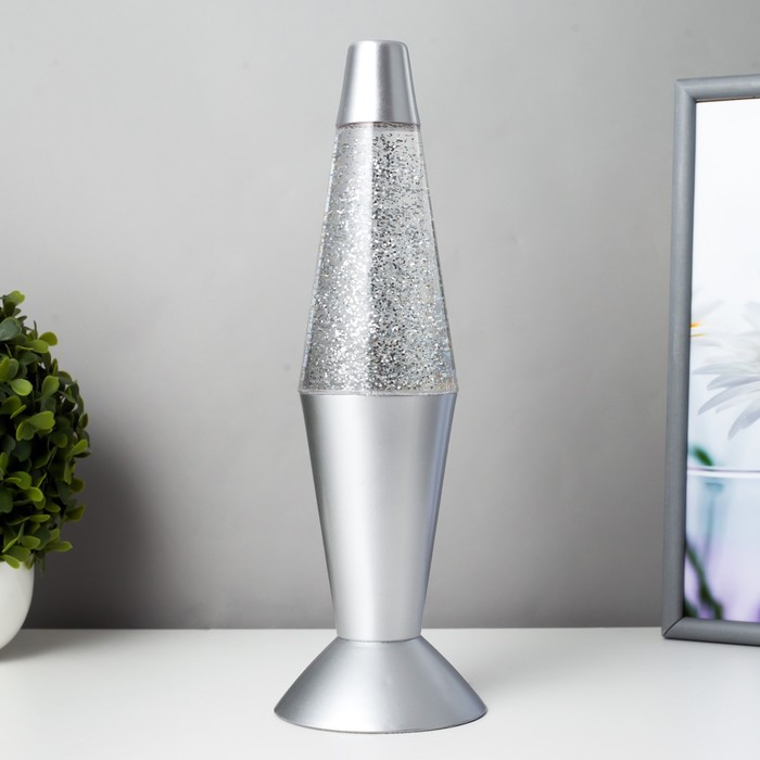 Светильник ночник Лава &quot;Смерч&quot; серебро 32 см