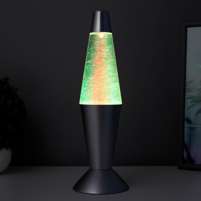 Светильник ночник Лава "Смерч" серебро 32 см