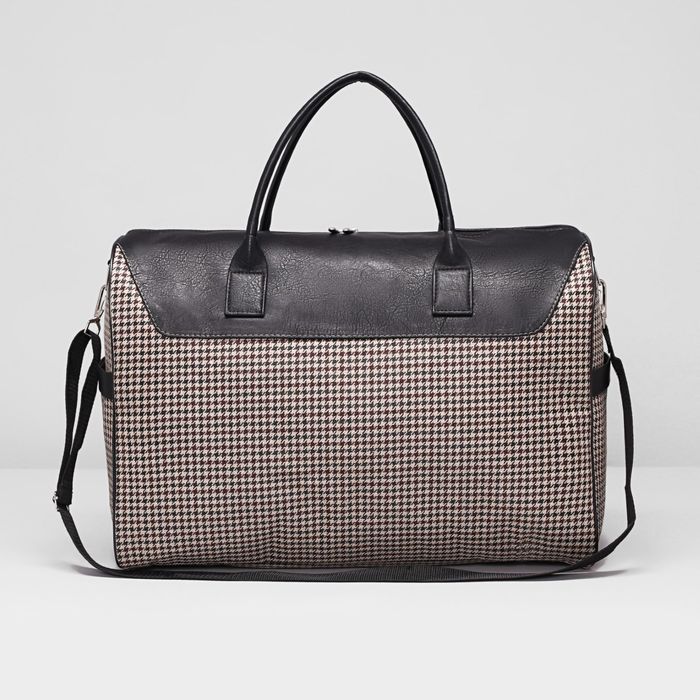 Сумка дорожная, 1 отдел на молнии, принт гусиная лапка