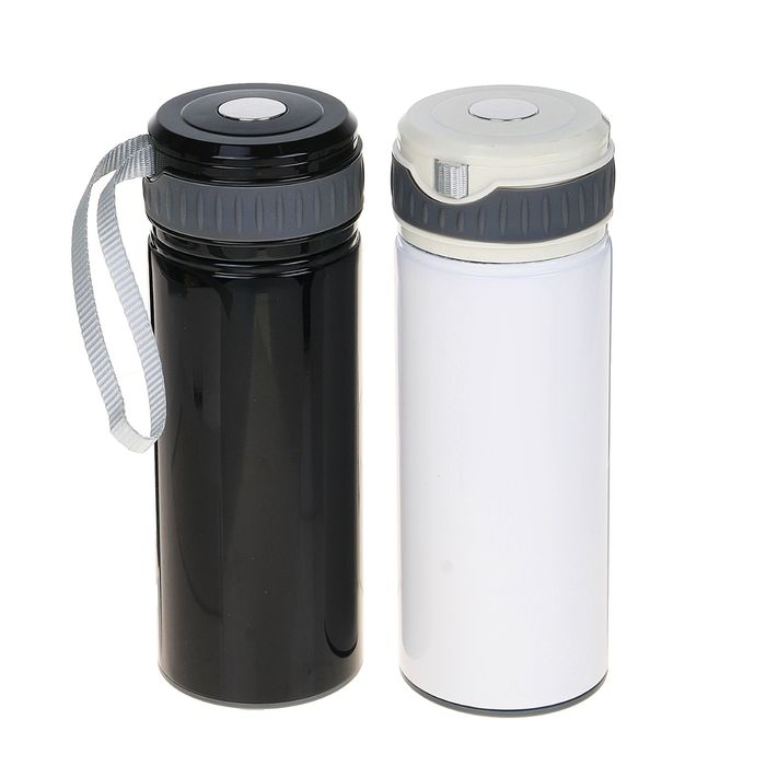 Термос глянцевый с вставкой на крышке, 450 мл, микс