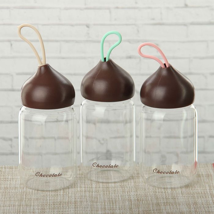 Бутылка 240 мл "Конфетка", с чехлом, цвета МИКС