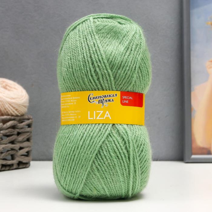 Пряжа Liza (Лиза) 15% шерсть, 35% ангора, 50% акрил 303м/100гр (зел.ябл)