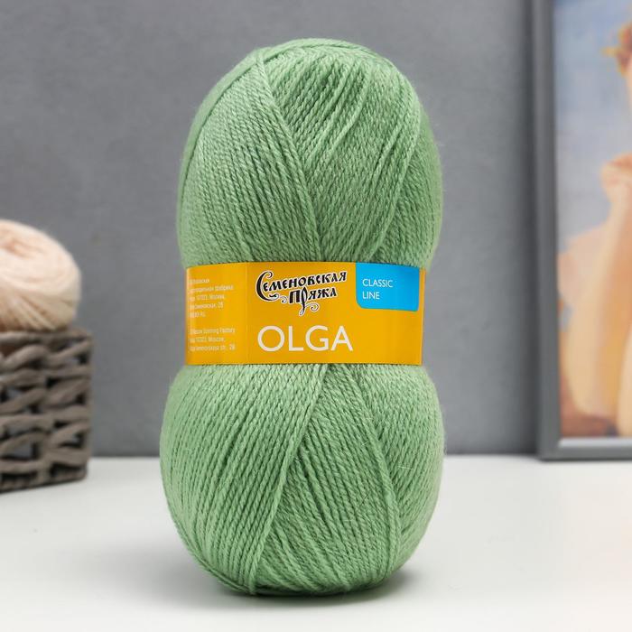 Пряжа Olga (ОльгаПШ) 50% шерсть, 50% акрил 392м/100гр (зел.ябл)