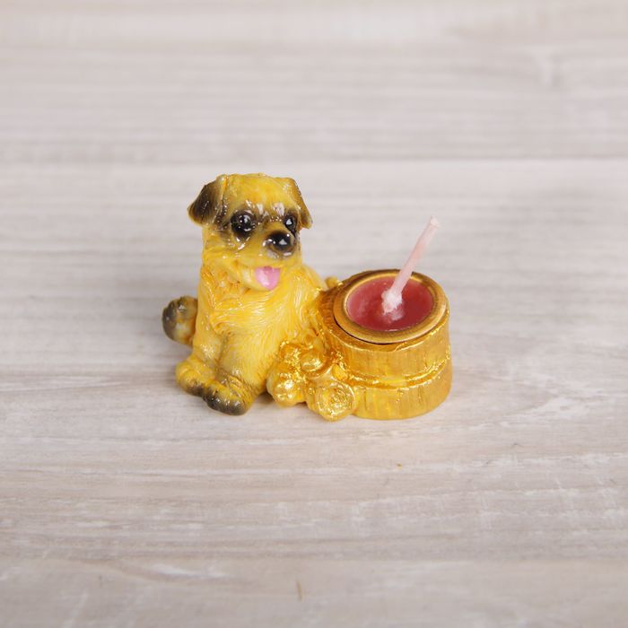 Сувенир полистоун со свечой "Породистый щенок" МИКС 3,5х4,4х4 см