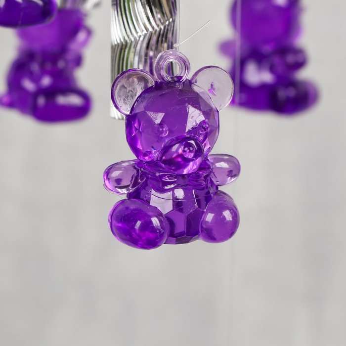 Музыка ветра пластик "Медвежата" 4 трубочки + 7 фигурок 78 см