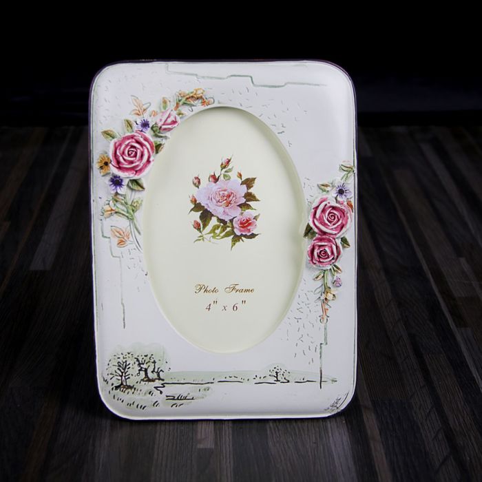 Фоторамка полистоун 10х15 см "Букет роз" 19х14 см