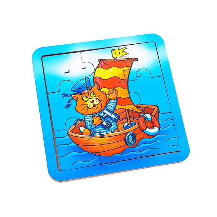 Пазл "Кот-матрос на корабле"