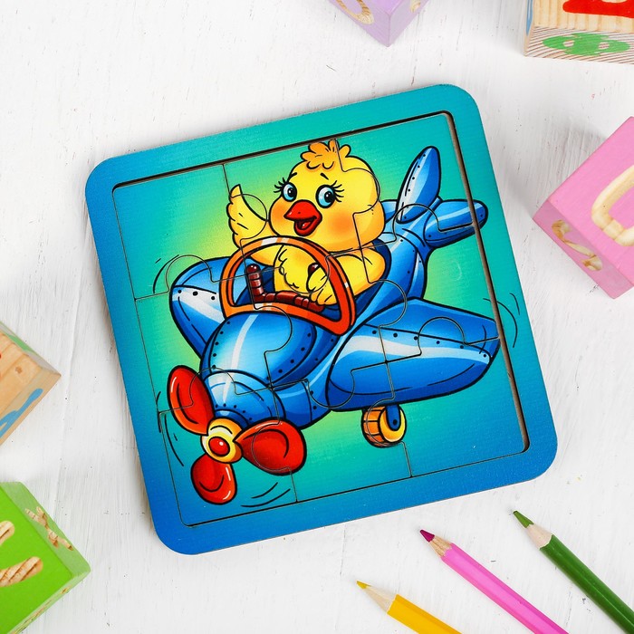 Пазл "Птенчик на самолёте"