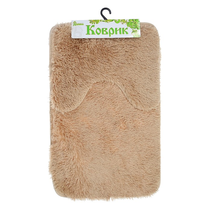 Набор ковриков для ванной и туалета 2 шт, цвет бежевый