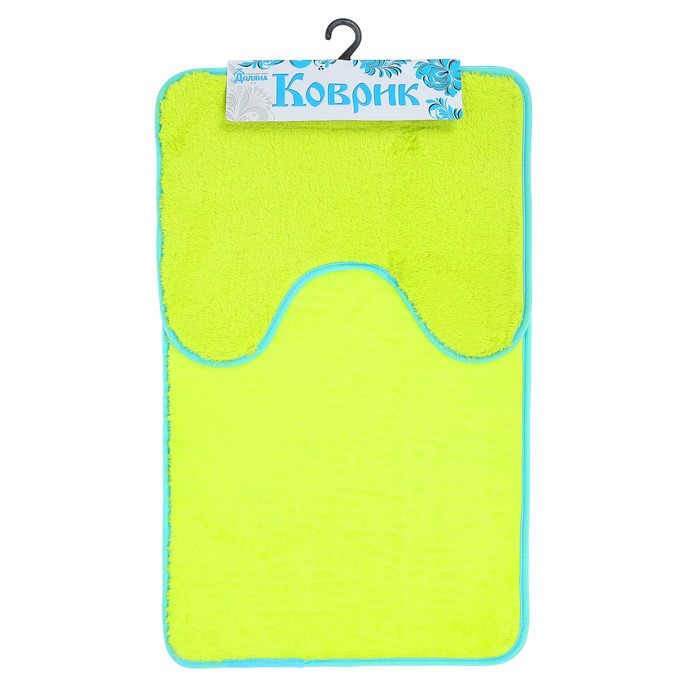 Набор ковриков для ванной и туалета 2 шт, цвет зеленый