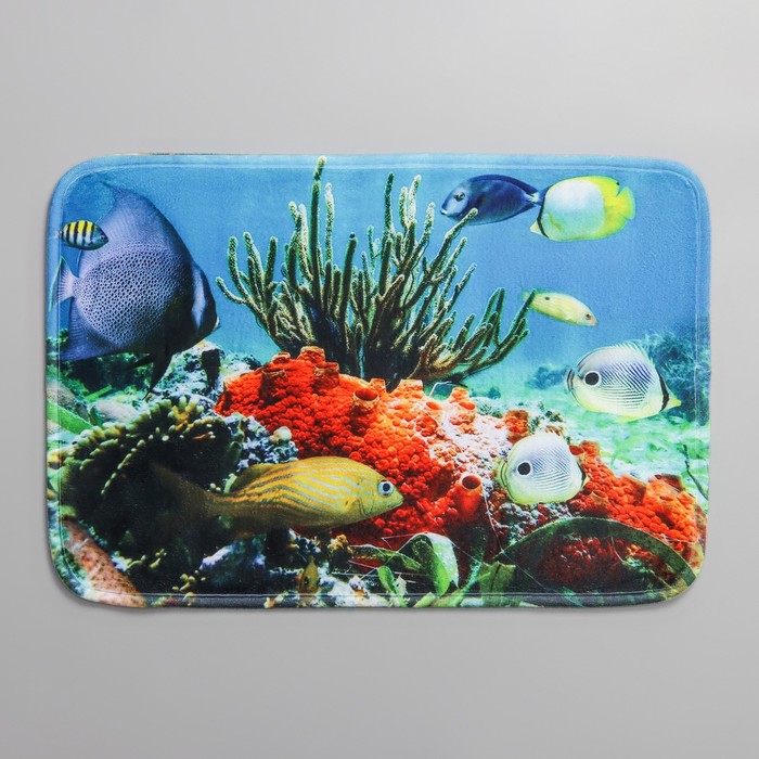 фото Коврик для ванной доляна «коралловый риф», 40×60 см