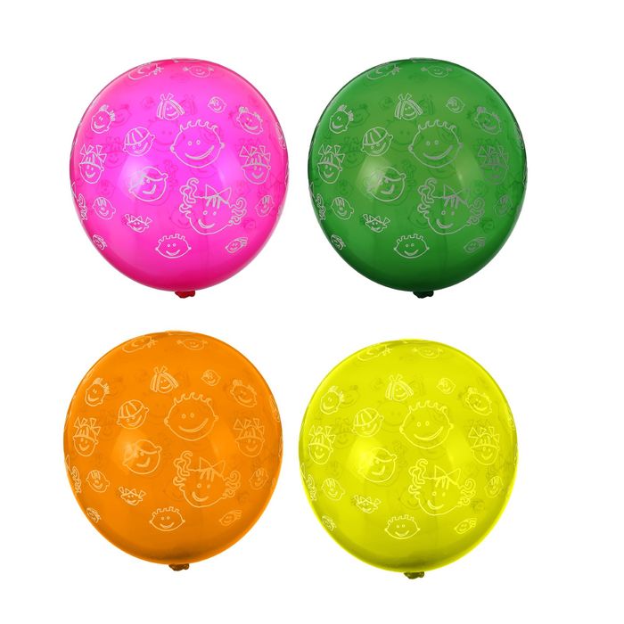 Шар латексный 14" "Детские улыбки", кристалл, набор 25 шт., цвета МИКС