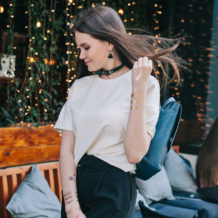 Чокер "Ремешок", цвет чёрно-серебряный