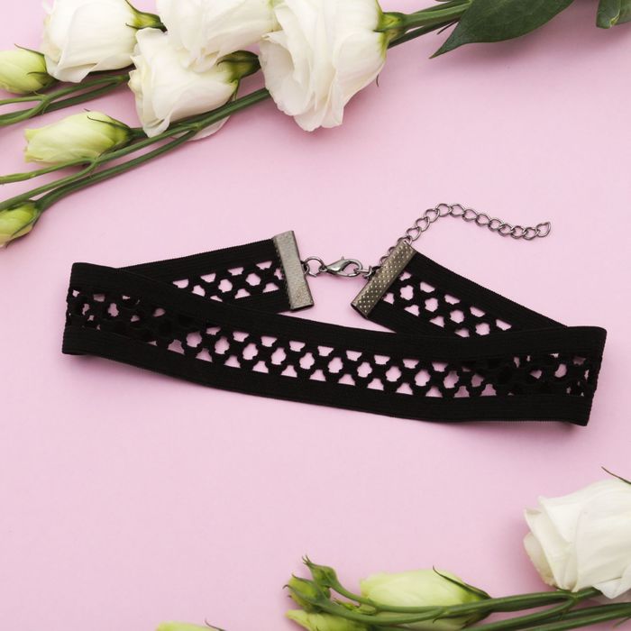 Чокер "Ажур" орнамент, цвет чёрный