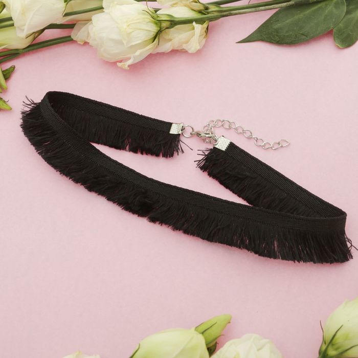 Чокер "Вестерн" бахрома, цвет чёрный