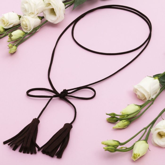 Чокер "Безмятежность" кисти, цвет коричневый