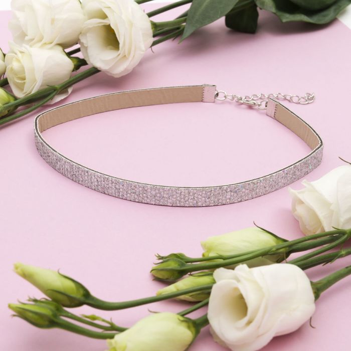 Чокер "Грация искр" перелив, цвет серебро