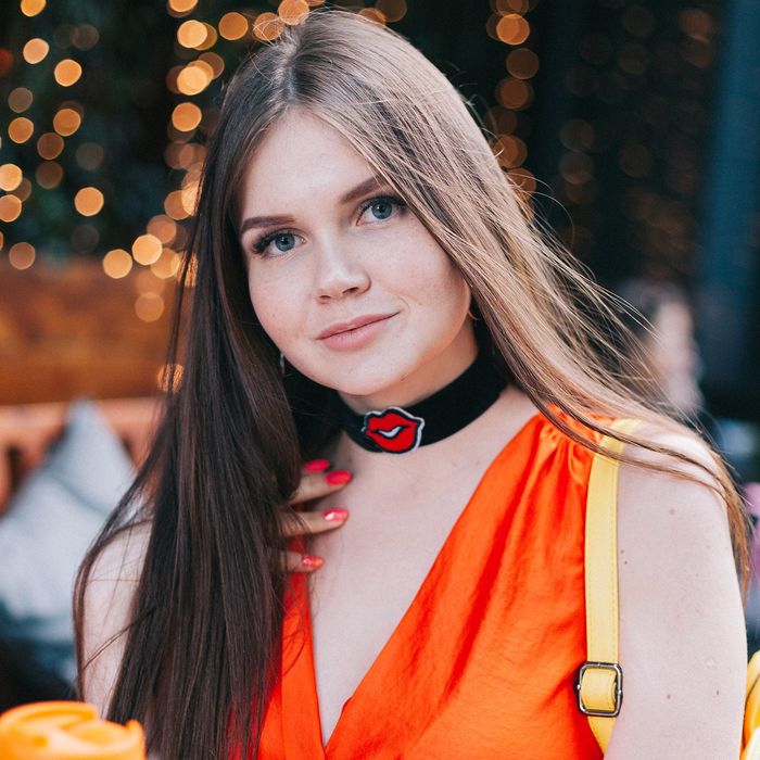 Чокер "Поцелуй" губы, цвет красно-чёрный