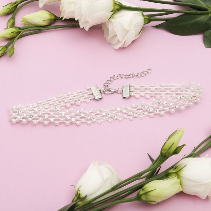 Чокер "Торжество" плетение, цвет белый