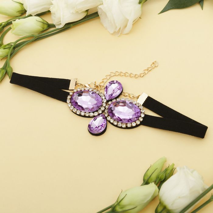 Чокер "Вечерний блеск" бесконечность, цвет чёрно-фиолетовый