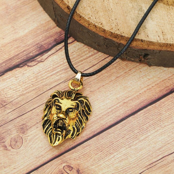 Кулон мужской "Лев", цвет чернёное золото