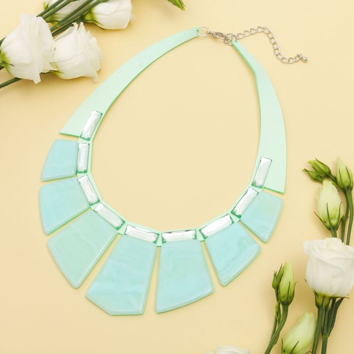 Колье "Стилистика" трапеция, цвет мятный