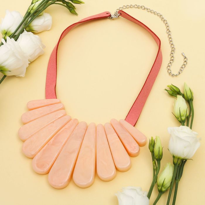 Колье "Стилистика" палочки, цвет розовый