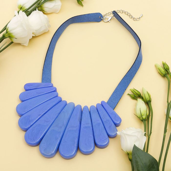 Колье "Стилистика" палочки, цвет голубой