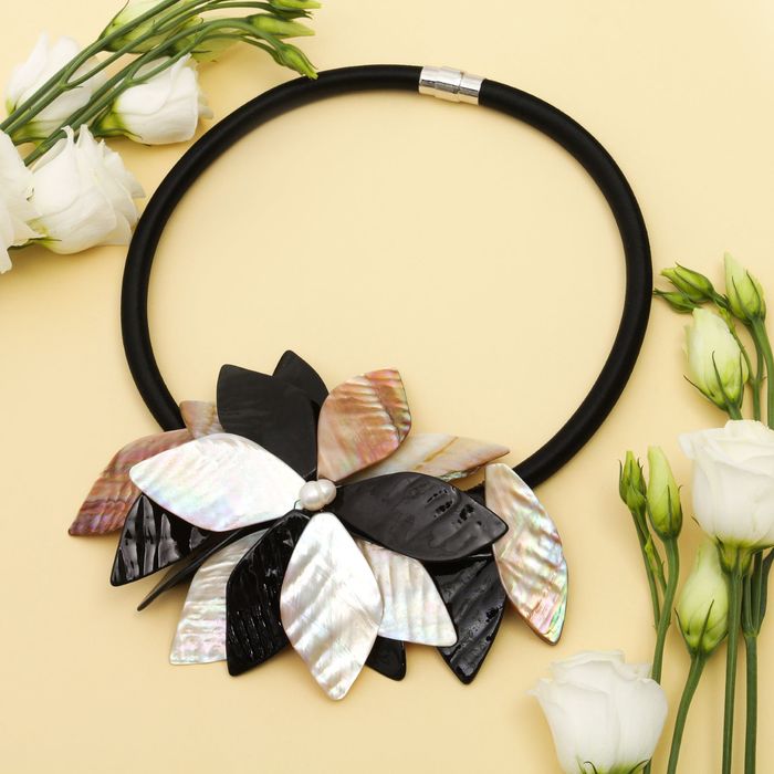 Колье "Листопад", цвет чёрно-коричневый