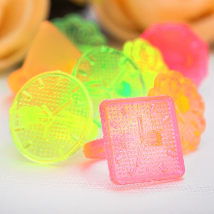 Кольцо детское "Часики", цвет микс, форма микс