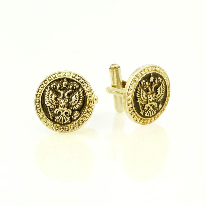 Запонки мужские "Герб", золото