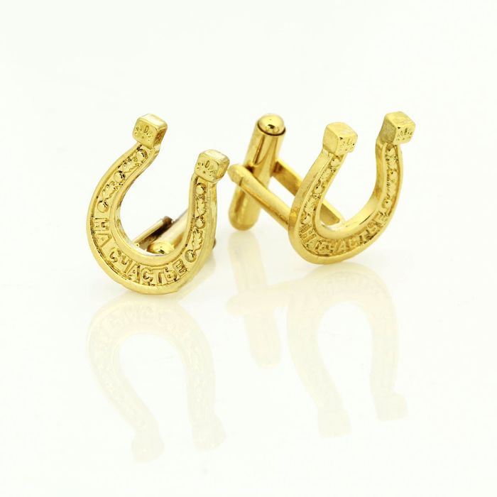 Запонки мужские "Подкова на счастье"