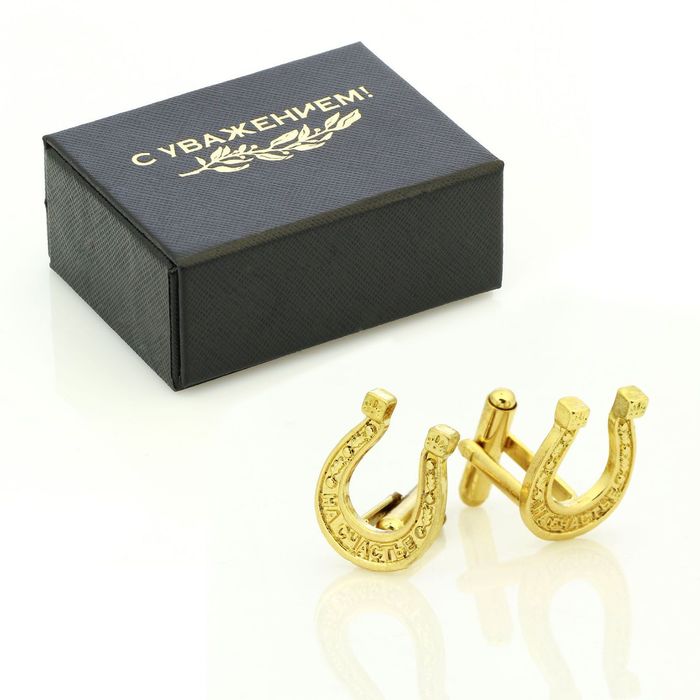 Запонки мужские "Подкова на счастье"