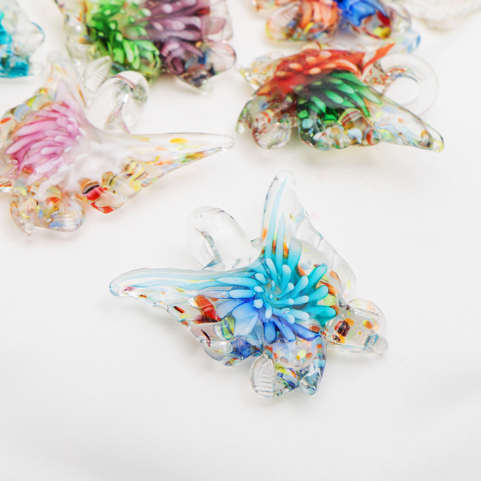 Кулон "Муранское стекло" бабочка, цвет МИКС